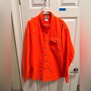 Men’s Columbia Long Sleeve Button Down Orange Hunting Shirt